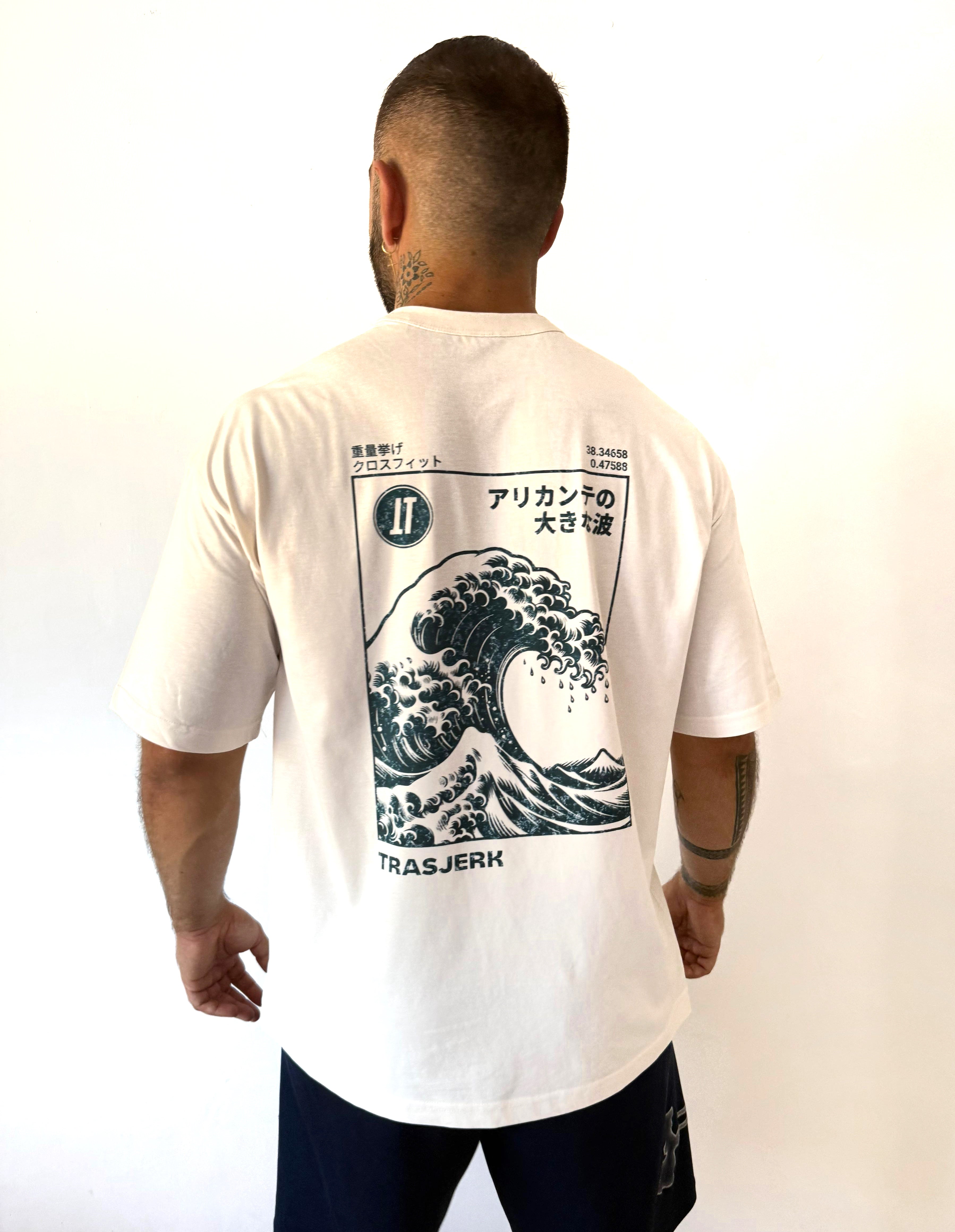 CAMISETA OVERSIZE PREMIUM CREMA JAPAN WAVE