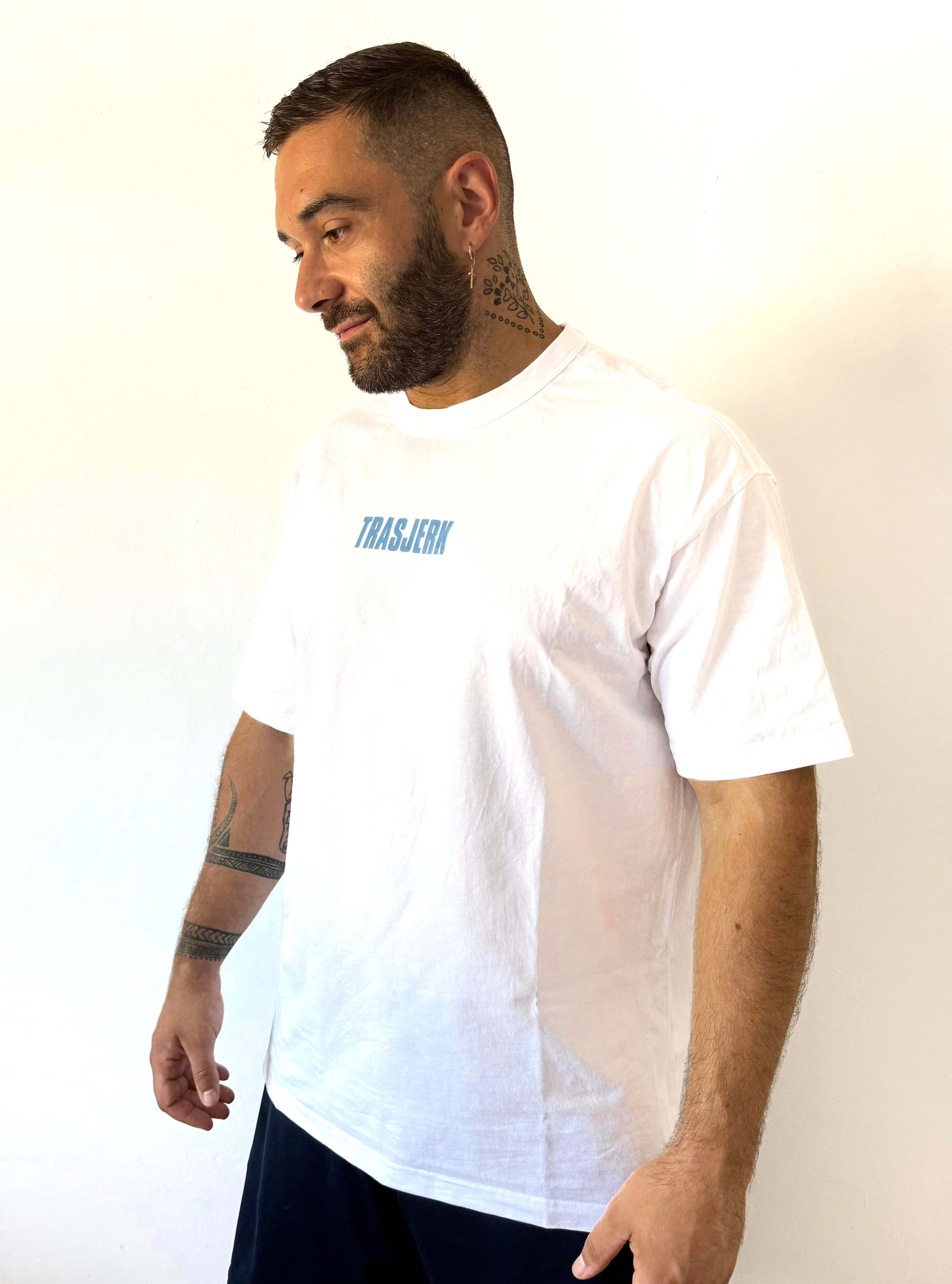 CAMISETA OVERSIZE PREMIUM BLANCA  IRON POSEIDON